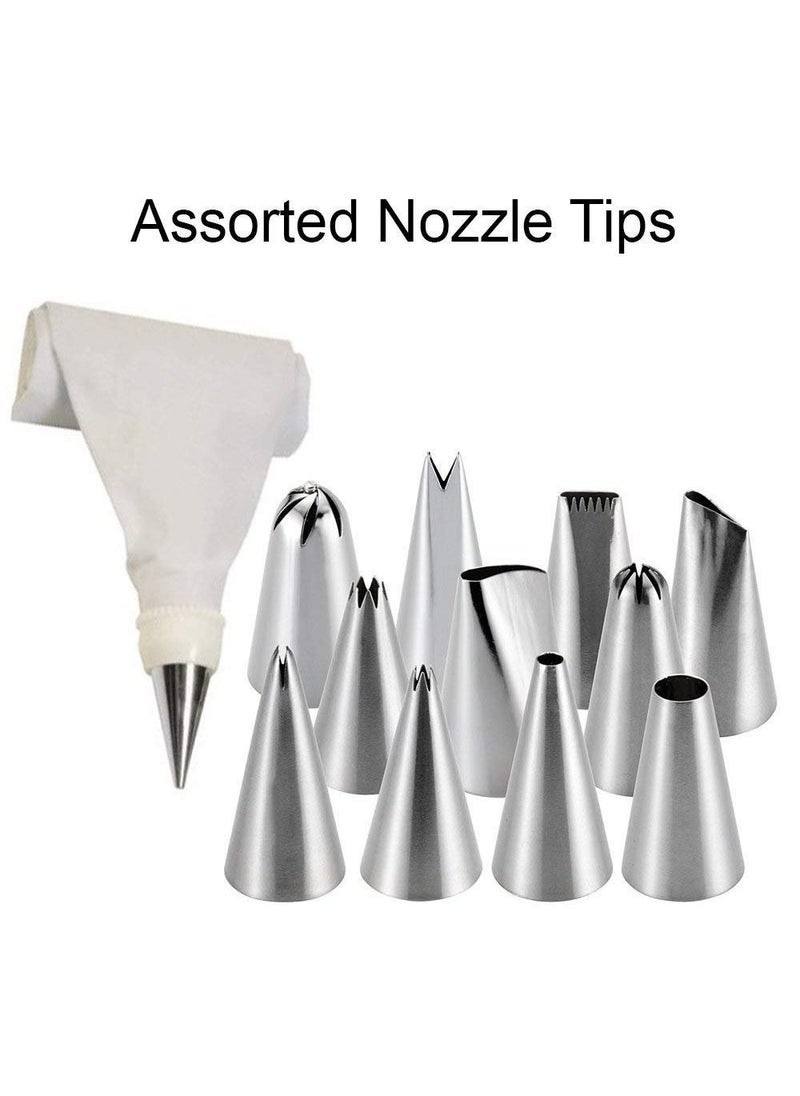 K Kudos Enterprise K Kudos Enterprise Cake Decorating Set Frosting Icing Piping Bag Tips with Reusable and Washable Steel Nozzles Assorted 12 Pcs  - Image 4