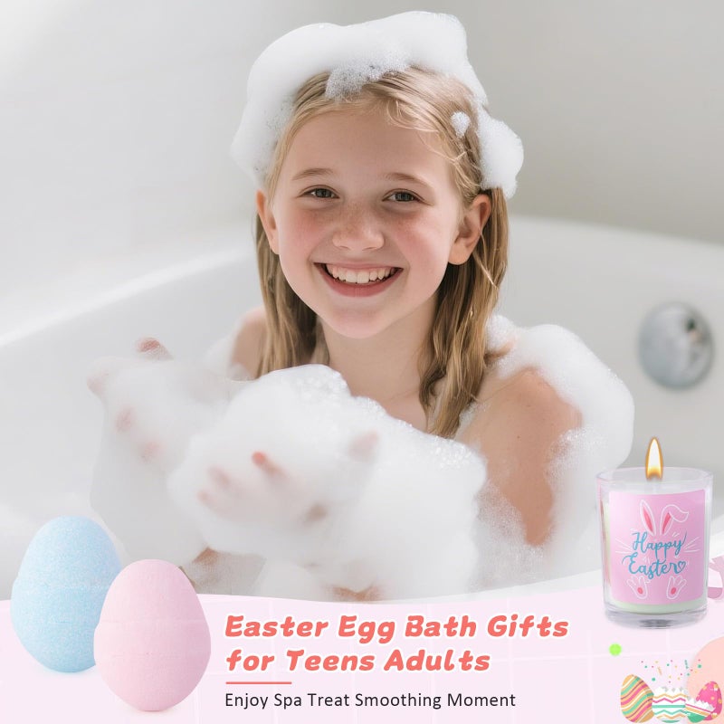 Biching Easter Gifts for Women Teens, 10Pcs Easter Basket Stuffers for Adults, Daughter, 12Oz Hoppy Bunny Coffee Mug, Spoon, Heaband,Socks, Egg Bath Ball, Card, Gift Box - Image 4