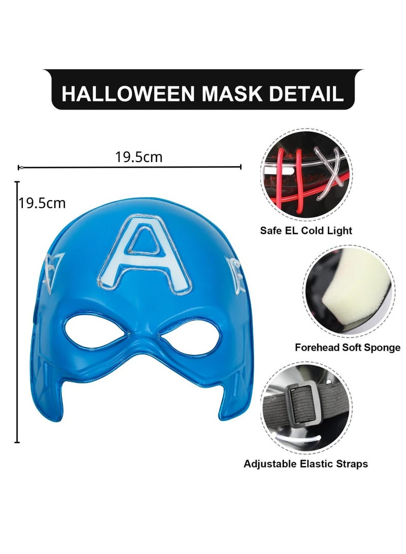 SOLARAE Party LED Masks, Superhero Light Up Mask, LED Lighted Face Transforming Mask, Mask Neon Costume Child Adult Fancy Dress for Carnivals and Cosplay Costume Parties - Image 5