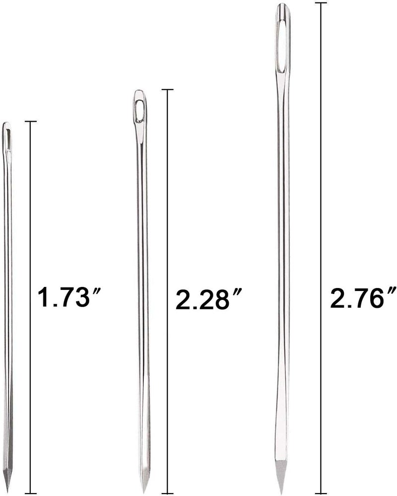 HEKISN Professional Large-Eye Leather Stitching Needle with 3 Different Sizes for Leather Projects with Storage Container (9 Pieces) - Image 3