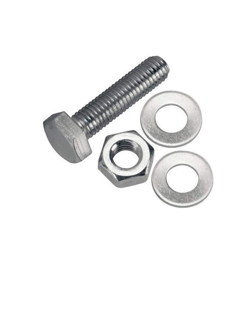 Generic 12 pcs Hex Head Screw Bolts Nuts & Washers Fully Thread GI Plain Finish Bolt Set. (8, 20MM)  - Image 2