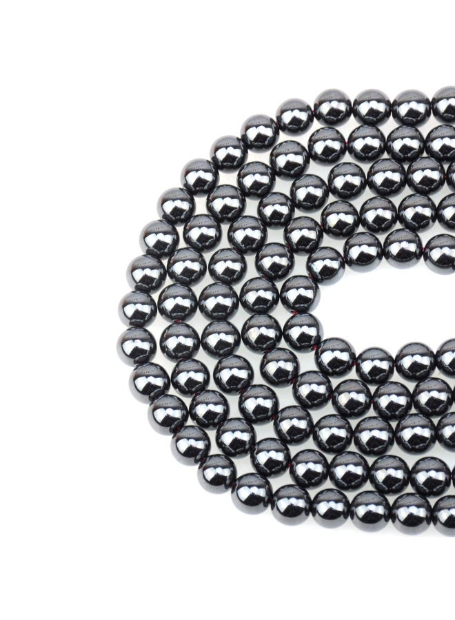 100 Pieces 8Mm Natural Hematite Beads Gemstone Round Loose Beads For Jewelry Making With Crystal Stretch Cord - Image 1