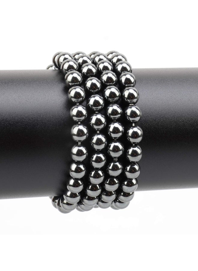 100 Pieces 8Mm Natural Hematite Beads Gemstone Round Loose Beads For Jewelry Making With Crystal Stretch Cord - Image 4