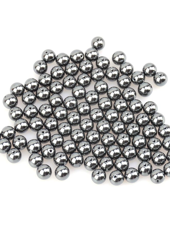100 Pieces 8Mm Natural Hematite Beads Gemstone Round Loose Beads For Jewelry Making With Crystal Stretch Cord - Image 3