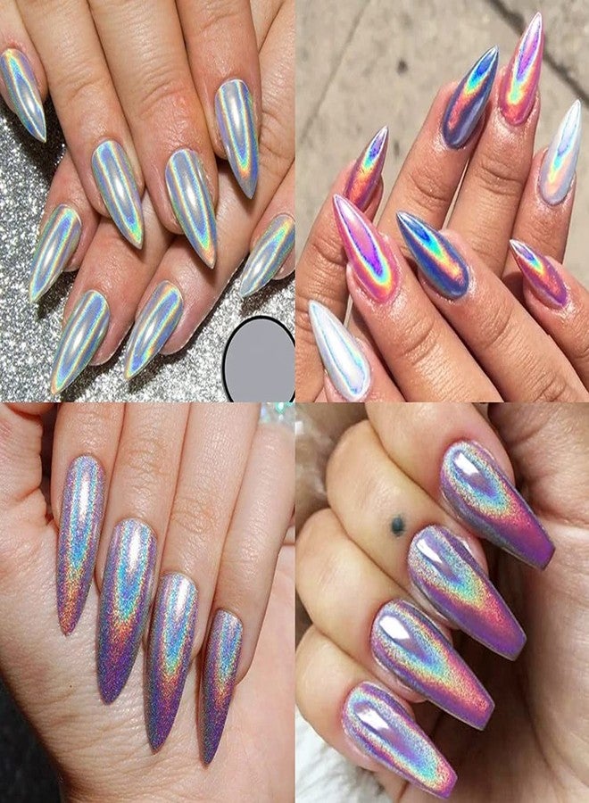 YKZFUI Holographic Nail Powders Laser Shining Glitter Powder Nail Art Supplies 3D Nails Glitter Nail Art Pigment Glitter Dust Powder Set for Nails Art Decoration Sparkle Manicure Tips Charms 12 Colors - Image 3