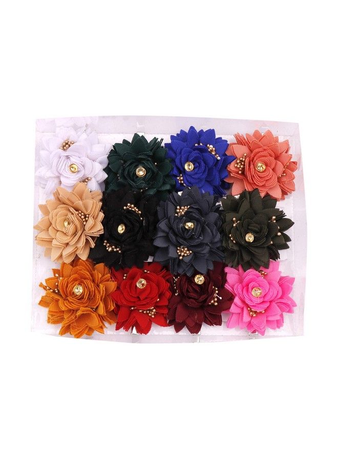 Honbon Flower Hair Clips For Baby Girls Set Of 6 Pairs - Image 1
