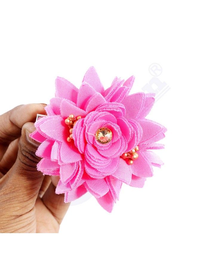 Honbon Flower Hair Clips For Baby Girls Set Of 6 Pairs - Image 3