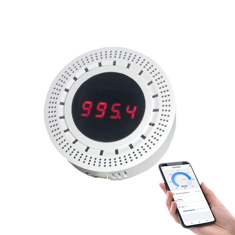 مستشعر الضغط الجوي الذكي بواسطة واي فاي من شركة تويا مع وظيفة الكشف عن درجة الحرارة والرطوبة - جهاز أتمتة منزلي متكامل - Image 1