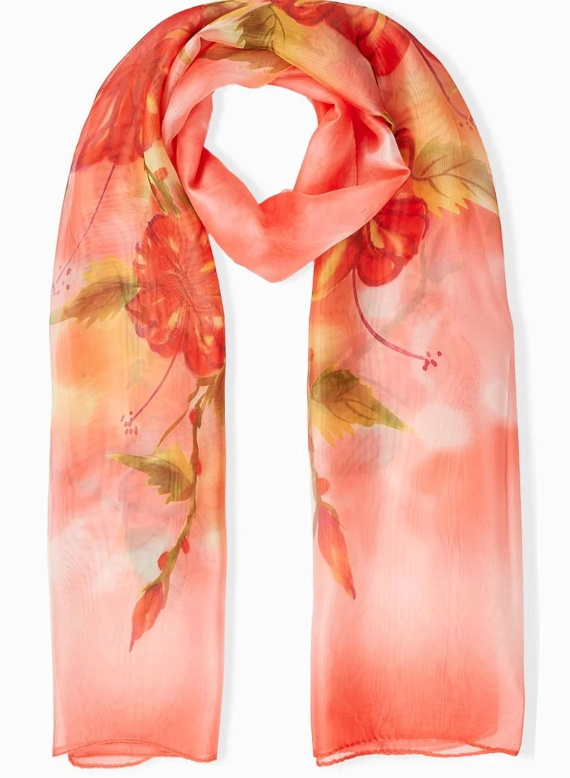 Ginger Floral Print Scarf