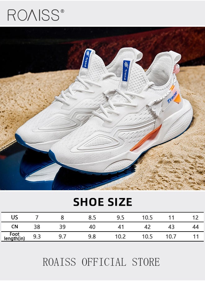 Casual Breathable Mesh Sneakers for Men Fashionable Air Cushion Sports Shoes Ideal for Running Basketball or Tennis Men's Comfy and Non Slip Flat Coconut Shoes with Soft Sole Colorblock Sneakers