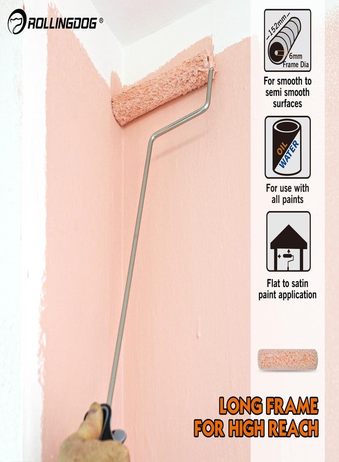 ROLLINGDOG 6 inch Long Paint Roller - Microfiber Rollers for Painting Walls and Ceilings, for Smooth to semi Smooth Surfaces - Image 2