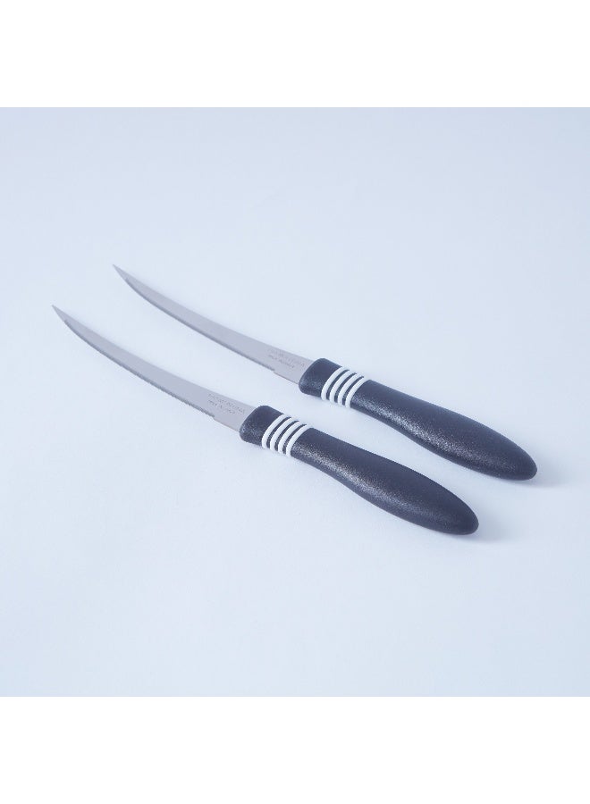 Home Box Tramontina Cor&Cor 2 Pieces Tomato Knife Set with Stainless Steel Blade and Black Polypropylene Handle - Image 4