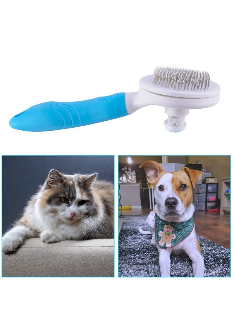 Excefore Cat Brush, Self Cleaning Slicker Brushes for Shedding and Grooming Removes Loose Undercoat, Mats and Tangled Hair Grooming Comb for Cats Dogs Brush Massage-Self Cleaning  - Image 2