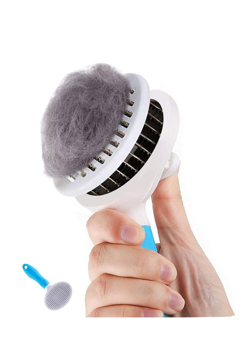Excefore Cat Brush, Self Cleaning Slicker Brushes for Shedding and Grooming Removes Loose Undercoat, Mats and Tangled Hair Grooming Comb for Cats Dogs Brush Massage-Self Cleaning  - Image 1