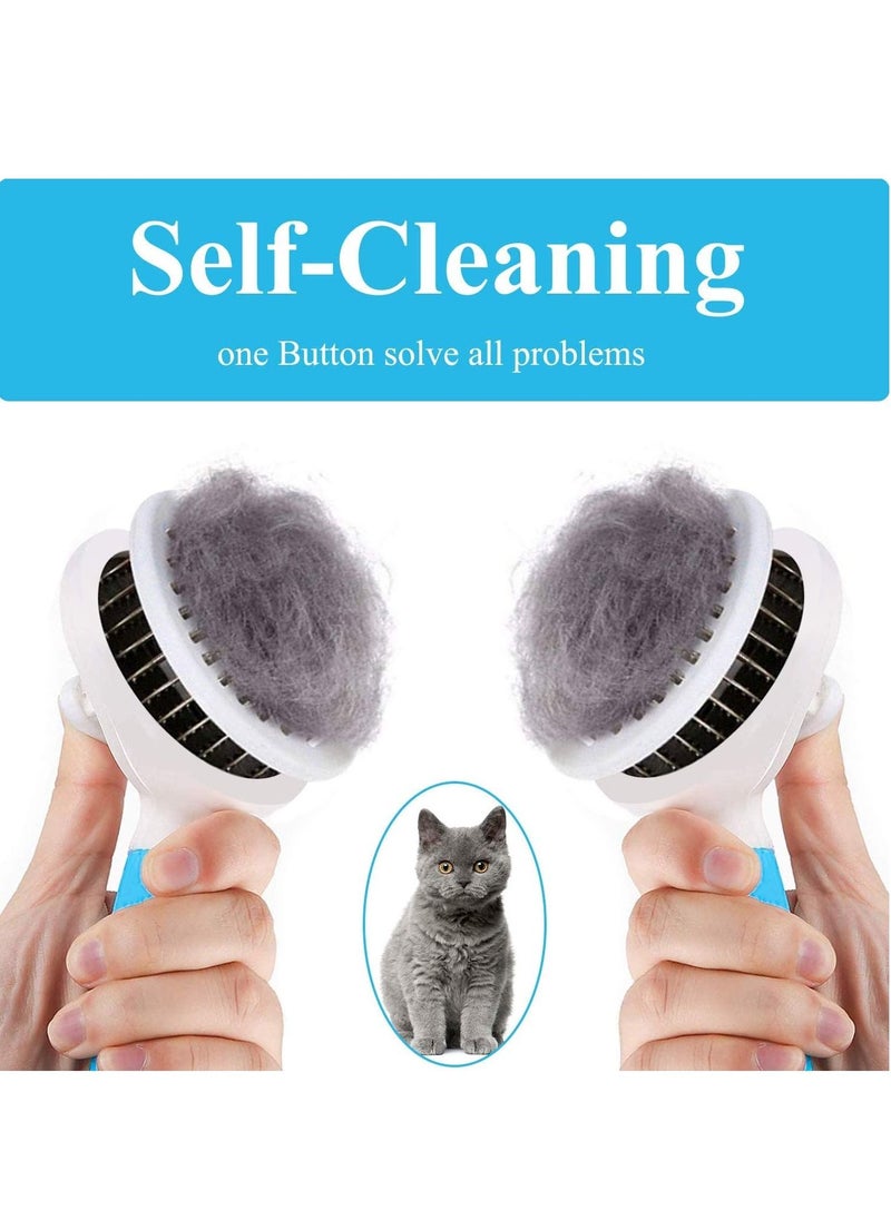 Excefore Cat Brush, Self Cleaning Slicker Brushes for Shedding and Grooming Removes Loose Undercoat, Mats and Tangled Hair Grooming Comb for Cats Dogs Brush Massage-Self Cleaning  - Image 3
