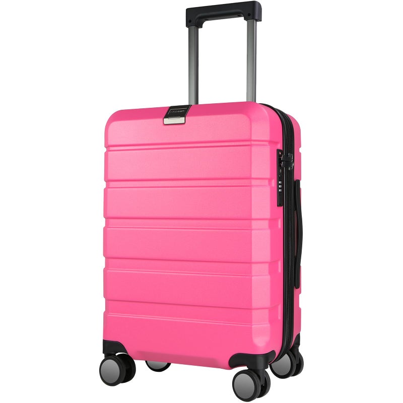KROSER Hardside Expandable Carry On Luggage with Spinner Wheels Builtin TSA Lock Durable Suitcase Rolling Luggage with USB Port CarryOn 20Inch Magenta - Image 2