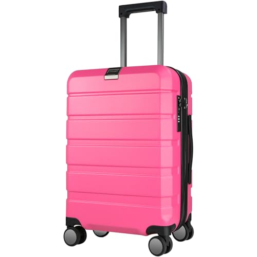 KROSER Hardside Expandable Carry On Luggage with Spinner Wheels Builtin TSA Lock Durable Suitcase Rolling Luggage with USB Port CarryOn 20Inch Magenta - Image 1