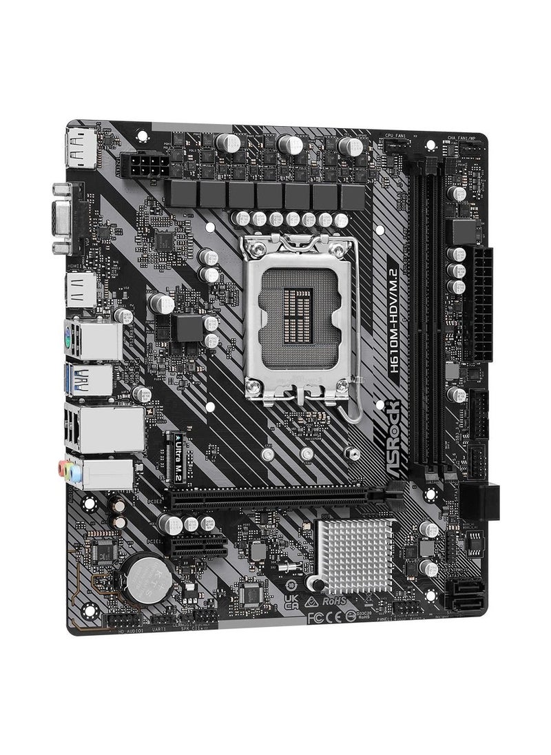 ASRock ASRock H610M-HDV/M.2 R2.0 Intel 600 Series mATX Motherboard  - Image 3