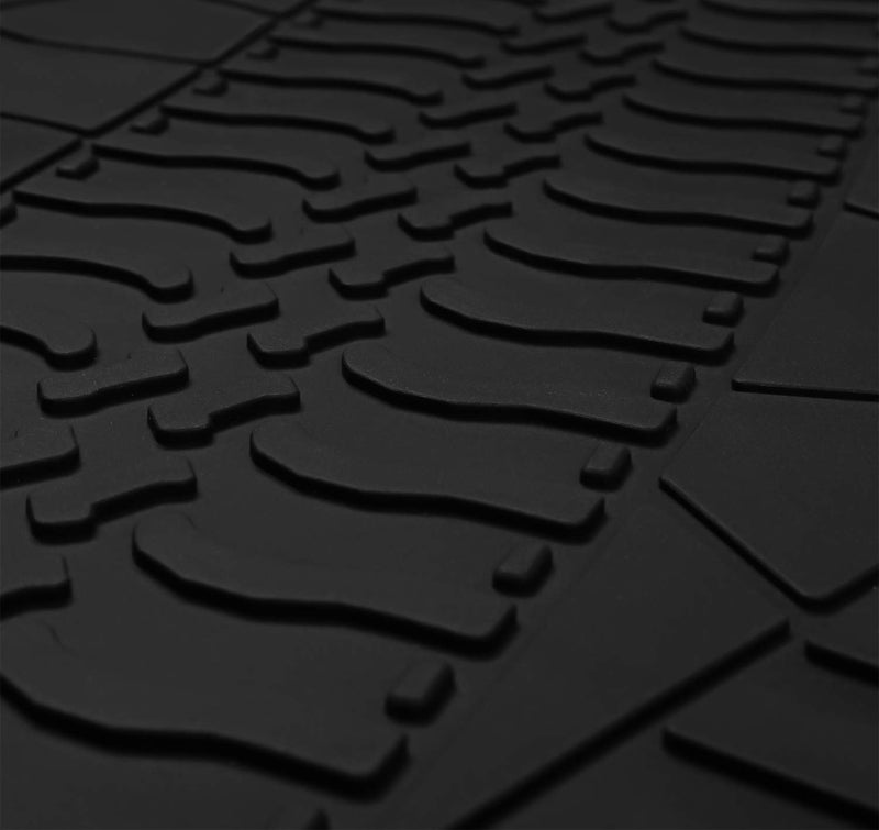 San Auto Cargo Liners Custom Fit for Jeep Wrangler JK Unlimited JKU 4 Door Sahara Rubicon 2011 2012 2013 2014 2015 2016 2017 2018 Trunk Mats Full Black Rubber Without Subwoofer Heavy Duty Odorless - Image 2