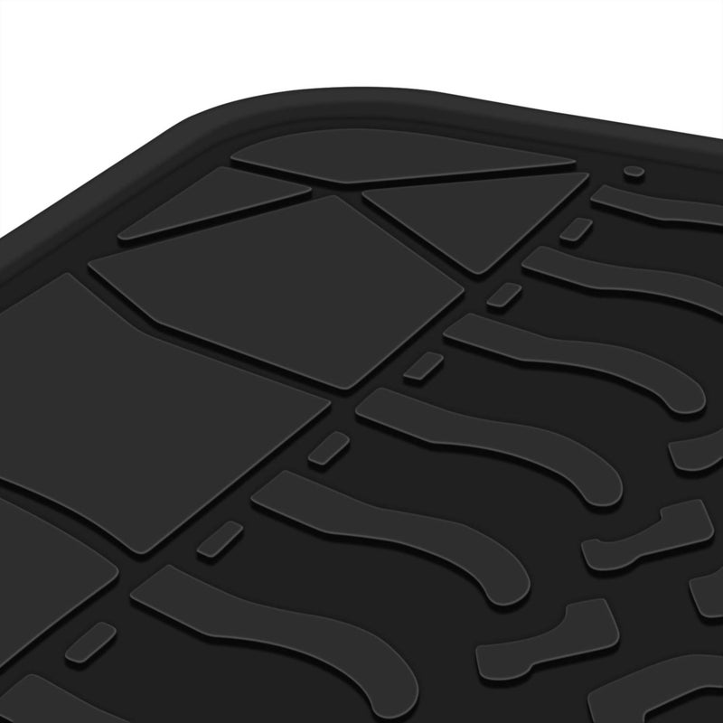 San Auto Cargo Liners Custom Fit for Jeep Wrangler JK Unlimited JKU 4 Door Sahara Rubicon 2011 2012 2013 2014 2015 2016 2017 2018 Trunk Mats Full Black Rubber Without Subwoofer Heavy Duty Odorless - Image 4