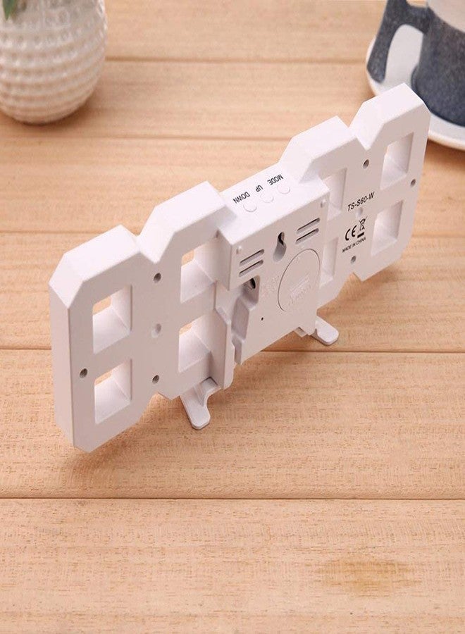 bosig ساعة حائط رقمية ثلاثية الأبعاد بتقنية LED من بوسيج® للمنزل، تُعلق على الطاولة أو الحائط، سطوع قابل للتعديل تلقائيًا، سهلة القراءة ليلاً - مصنوعة من البلاستيك (عبوة من قطعة واحدة) - Image 3
