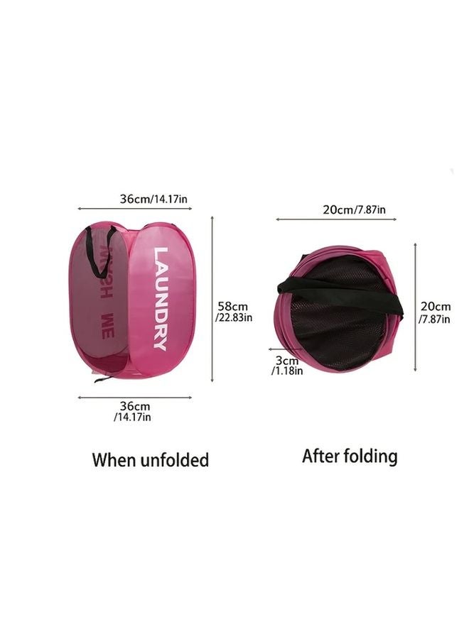 Black Bohemian Style Foldable Laundry Basket Mesh Sides Dual Handles Portable Fabric Hamper - Image 3