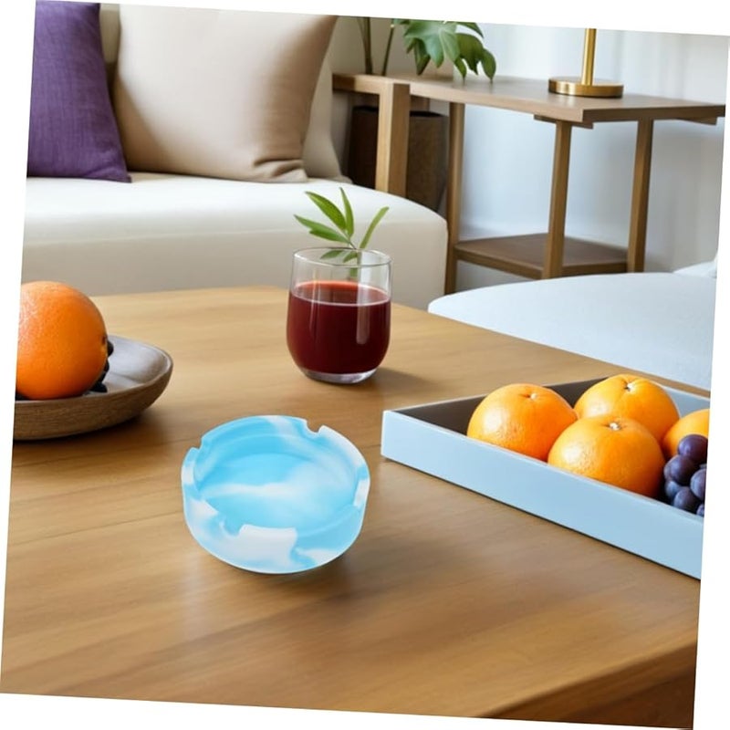 فاليكلود 2 قطعة من صحون السجائر السوداء المصنوعة من السيليكون غير القابلة للكسر والمقاومة للانزلاق للاستخدام الداخلي والخارجي في المنزل والمكتب والتراس - Image 5