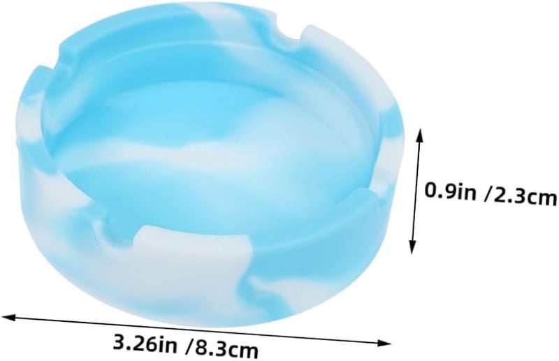 فاليكلود 2 قطعة من صحون السجائر السوداء المصنوعة من السيليكون غير القابلة للكسر والمقاومة للانزلاق للاستخدام الداخلي والخارجي في المنزل والمكتب والتراس - Image 3