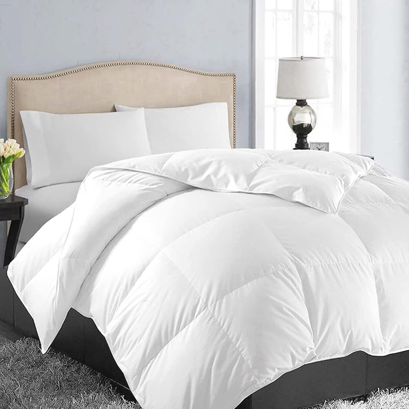 EASELAND Oversized Queen Down Alternative Comforter - Quilted Duvet Insert for All Seasons, Soft Lightweight with Corner Tabs, Summer Winter Warm Bedding, White 98×98 Inches - Image 1