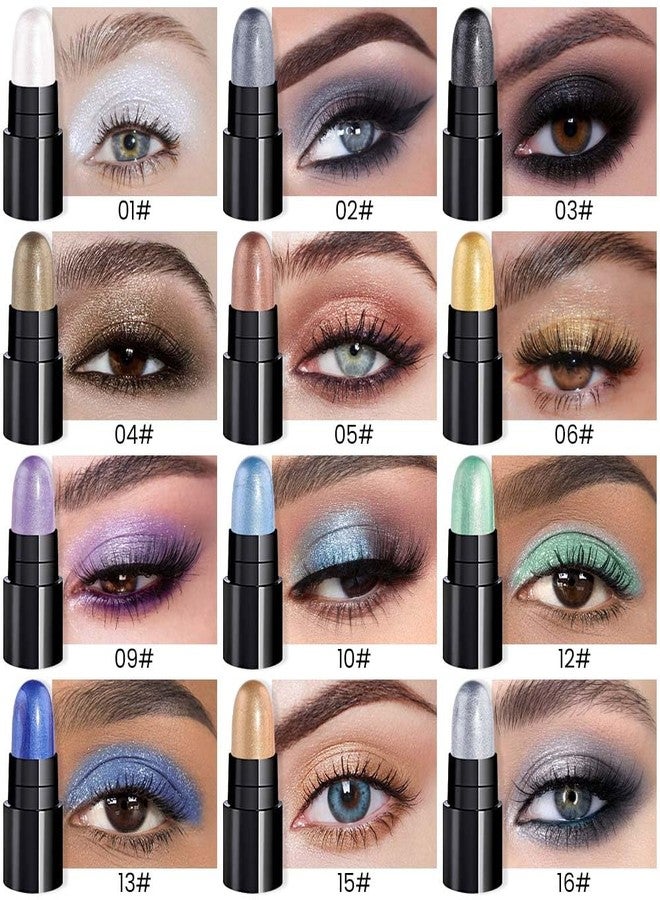 AMY'S DIARY Capsule Eyes hadow Sticks Set 12 Colors, Waterproof Smoky Eye Pencils, White, Black, Purple, Blue, Green pencil eye shadow palette makeup for woman (Set01) - Image 2