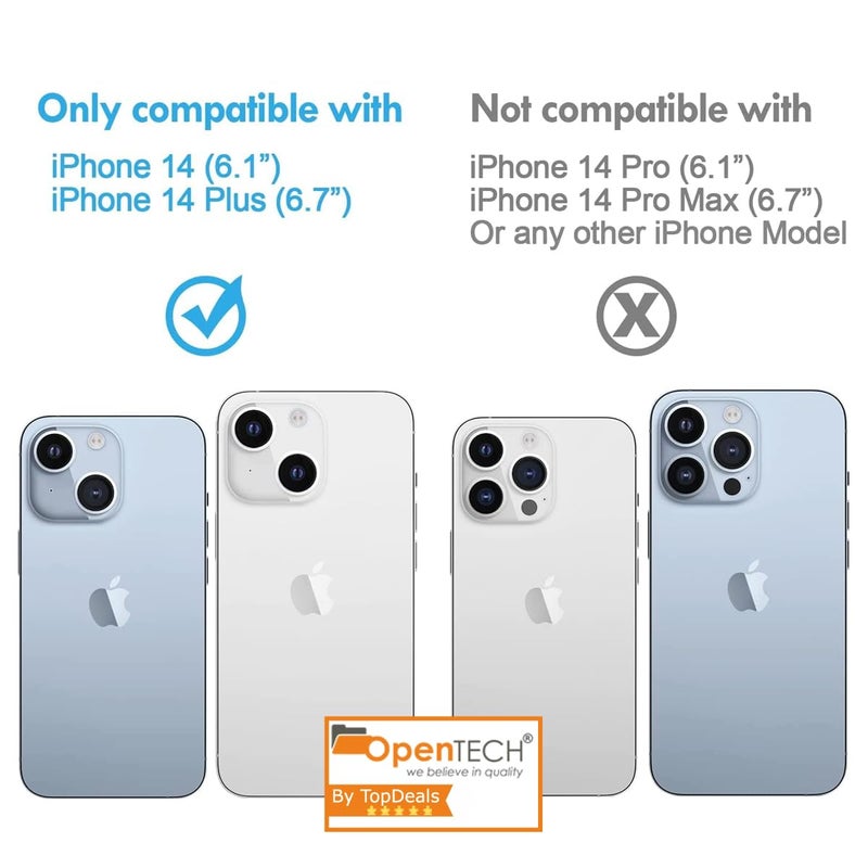 OpenTech ® Premium Camera Lens Protector Tempered Glass Compatible For iPhone 14 / iPhone 14 Plus With Edge To Edge Coverage (Full Transparent) (Pack of Two) - Image 2