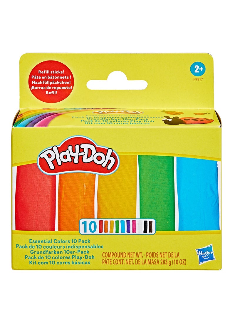 Play-Doh طين اللعب ألوان أساسية عبوة 10 أعواد تعبئة، رائعة للفصول الدراسية وهدايا الحفلات، ألعاب فنية وحرفية للأطفال من عمر 2 سنوات وما فوق  - Image 1