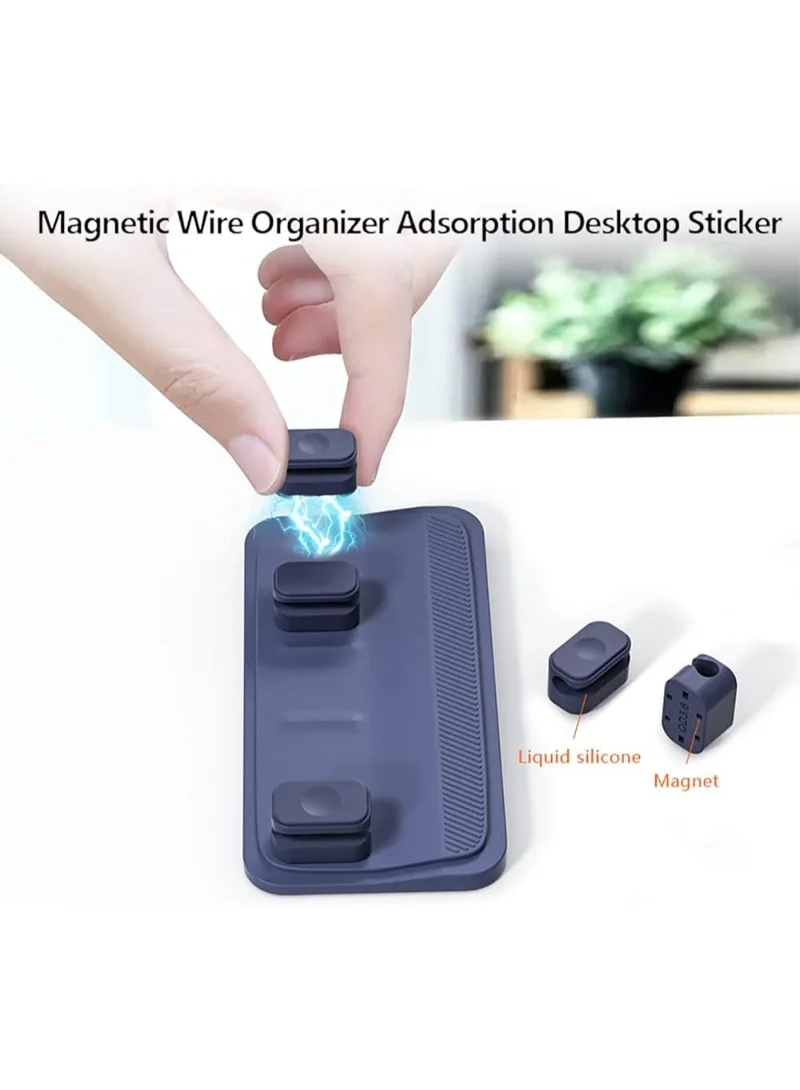 THUGFIT  Magnetic Cable Organizer Dock for Desks Winder Stand Rubber Desk Cable Clips Management  | Best Price UAE