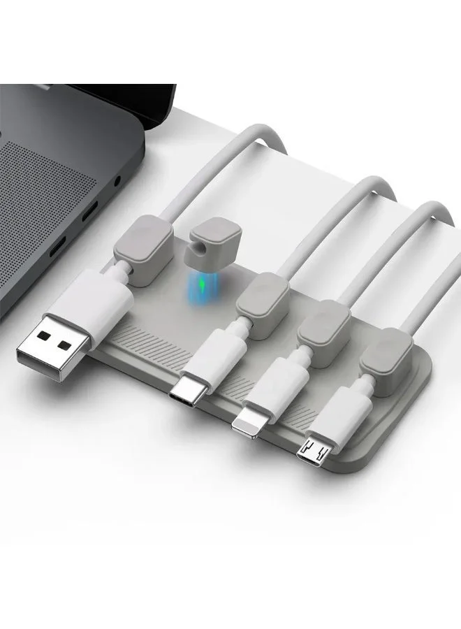 ثوجفيت الاسم الأكثر شمولاً (للمتاجر الإلكترونية): منظم كابلات مغناطيسي لسطح المكتب – قاعدة سيليكون مرنة مع مشابك مغناطيسية لترتيب الأسلاك – مثالي لمكاتب العمل والسيارة.