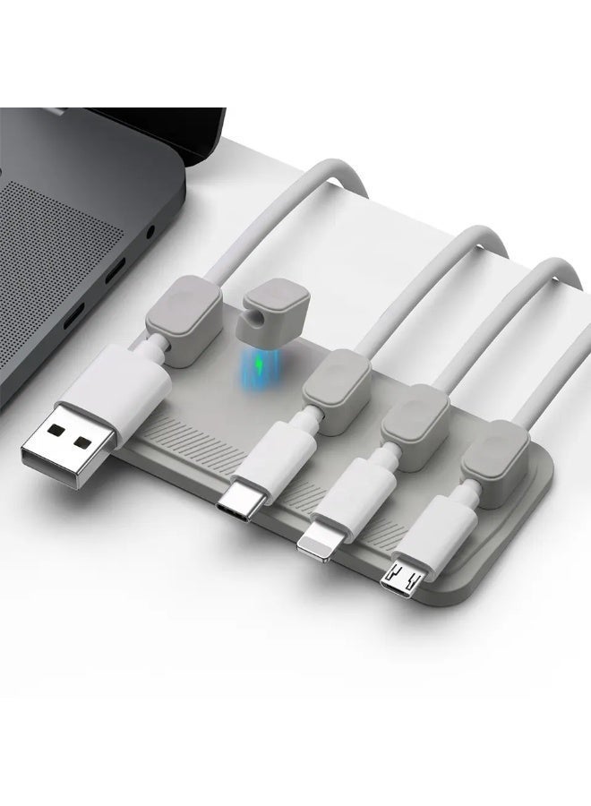 THUGFIT Magnetic Cable Organizer Dock for Desks Winder Stand Rubber Desk Cable Clips Management - Image 2