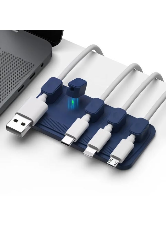 THUGFIT Magnetic Cable Organizer Dock for Desks Winder Stand Rubber Desk Cable Clips Management - Image 1