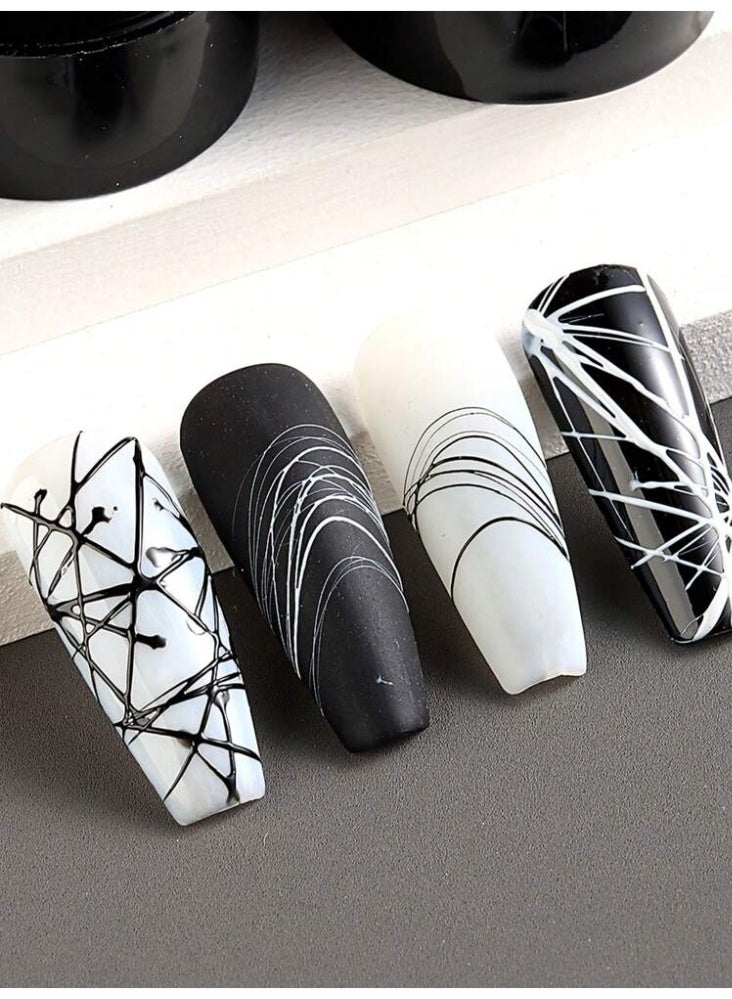 ​جل الرسم المعدني للأظافر (Metal Cable Glue) - فضي ميتاليك ثلاثي الأبعاد - تأثير المرآة السائل لفن الأظافر الاحترافي - سهل الاستخدام ويدوم طويلاً - Image 2