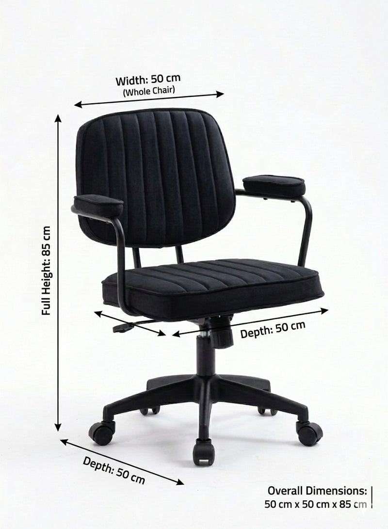 ترف كوم كرسي مكتب دوار أسود متحرك 50×50×85 سم - Image 4