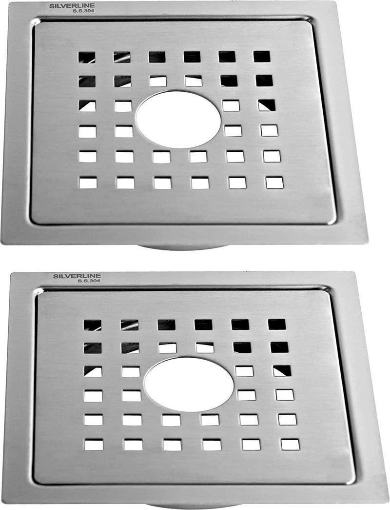 Silverline Silver Line Stainless Steel Grade 304 (18/8) Bathroom Drain Cover Floor Jali With Pipe Hole In Matt Finish (SS-RO-125-2) - Image 5