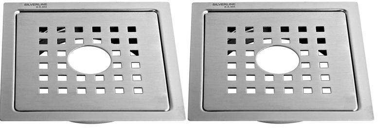 Silverline Silver Line Stainless Steel Grade 304 (18/8) Bathroom Drain Cover Floor Jali With Pipe Hole In Matt Finish (SS-RO-125-2) - Image 3