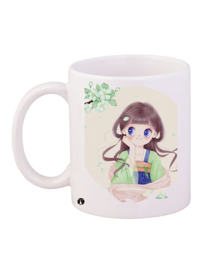 RYN Printed Coffee Mug White/Beige/Green