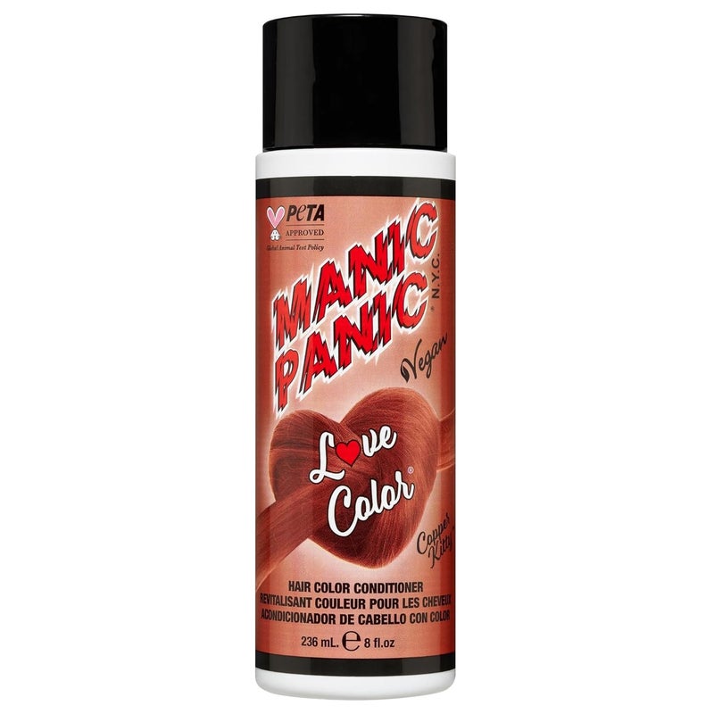 MANIC PANIC Medium Copper Color Depositing Conditioner - Love Color Hair Conditioner Keeps Hair Vibrant, Nourished & Refreshed - Formulated with Shea Butter & Quinoa - Copper Kitty (8oz)