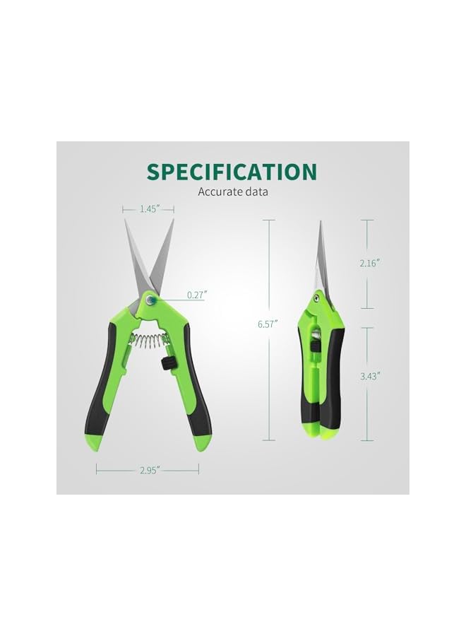promass 1-Pack Pruning Shears, 6.5'' Gardening Hand Pruner, Professional Pruning Scissors with Straight Stainless Steel Precision Blades - Image 4
