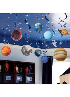 Easy Joy Easy Joy Solar System Hanging Swirl 12 Pieces Decorations Outer Space Party Planets Supplies Space Decorations Space Party Star Wars Decorations Galaxy Room Decor Space Room Decor  - Image 1