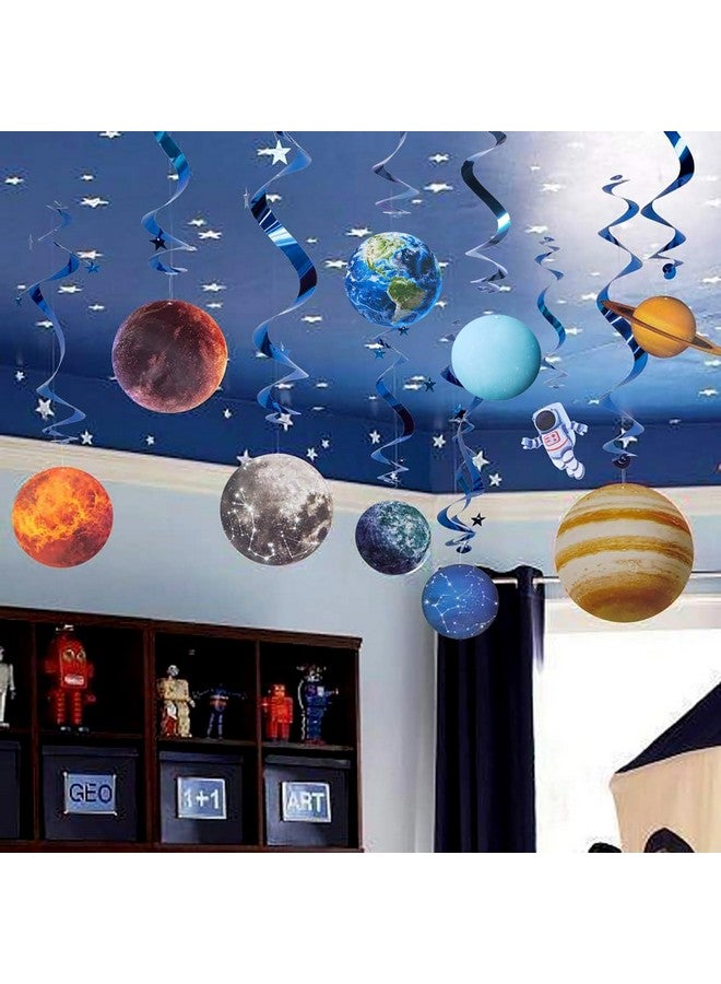 Easy Joy Solar System Hanging Swirl 12 Pieces Decorations Outer Space Party Planets Supplies Space Decorations Space Party Star Wars Decorations Galaxy Room Decor Space Room Decor - Image 1