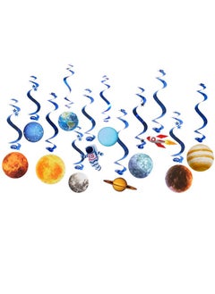 Easy Joy Easy Joy Solar System Hanging Swirl 12 Pieces Decorations Outer Space Party Planets Supplies Space Decorations Space Party Star Wars Decorations Galaxy Room Decor Space Room Decor  - Image 2