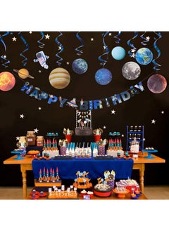 Easy Joy Easy Joy Solar System Hanging Swirl 12 Pieces Decorations Outer Space Party Planets Supplies Space Decorations Space Party Star Wars Decorations Galaxy Room Decor Space Room Decor  - Image 5