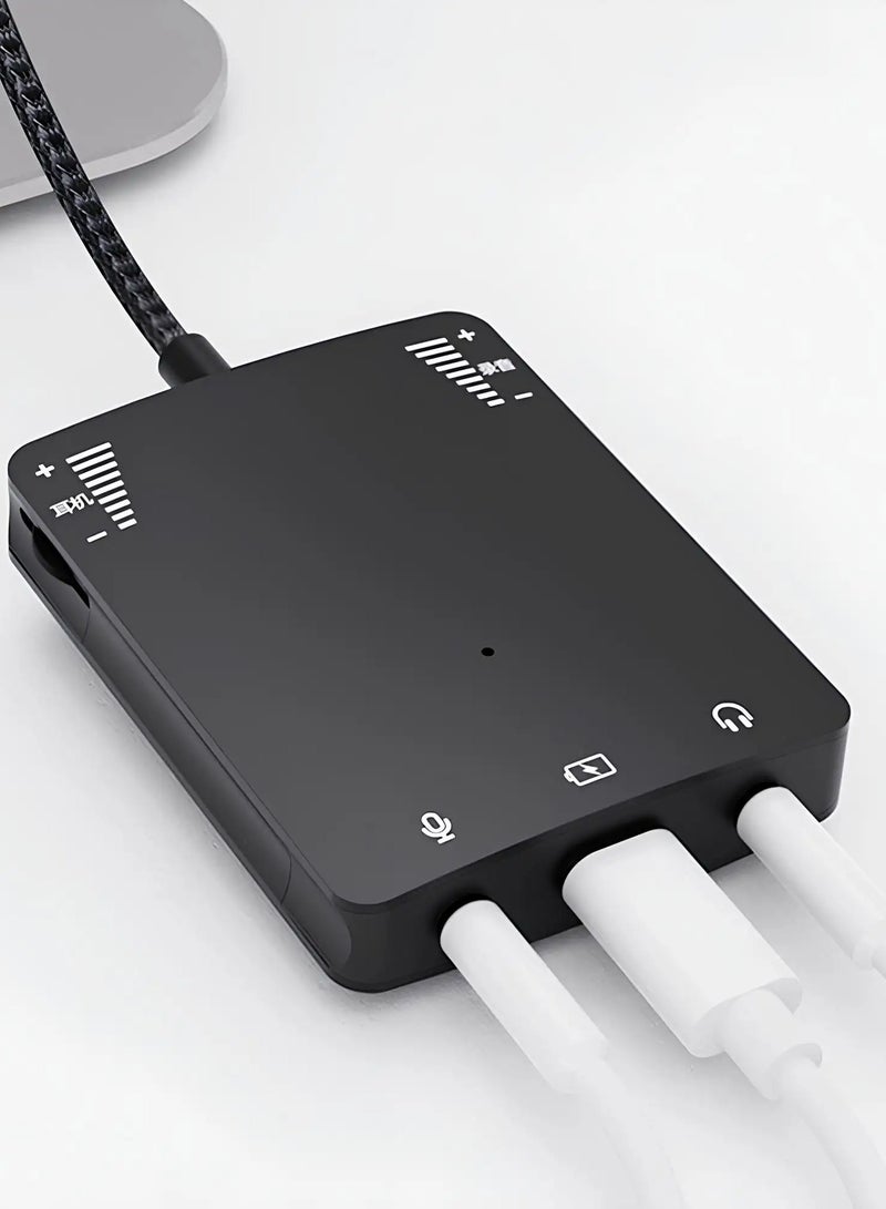 Lightning Live Stream Adapter for iPhone and iPad with Speaker Pin Supports 99% of live streaming apps available in the market Can charge the phone while in use Supports PK during live streaming Sui
