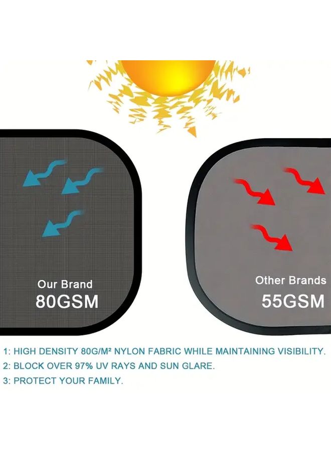 2pcs Front Seat Side Car Window Mesh Sun Shades UV Protection for Travel RV - Image 5