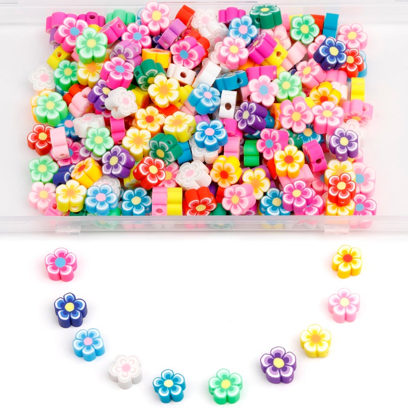 GMMA Flower Polymer Clay Beads Bracelet Making Cute Fun Spacer Beads for Jewelry Making 180pcs Beads for Necklace Bracelets Earrings Key Chains Making DIY Accessories for Women - Image 3